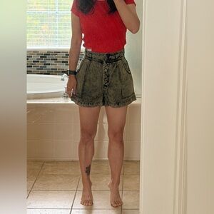 Ulla Johnson High Waist Ares Denim Shorts